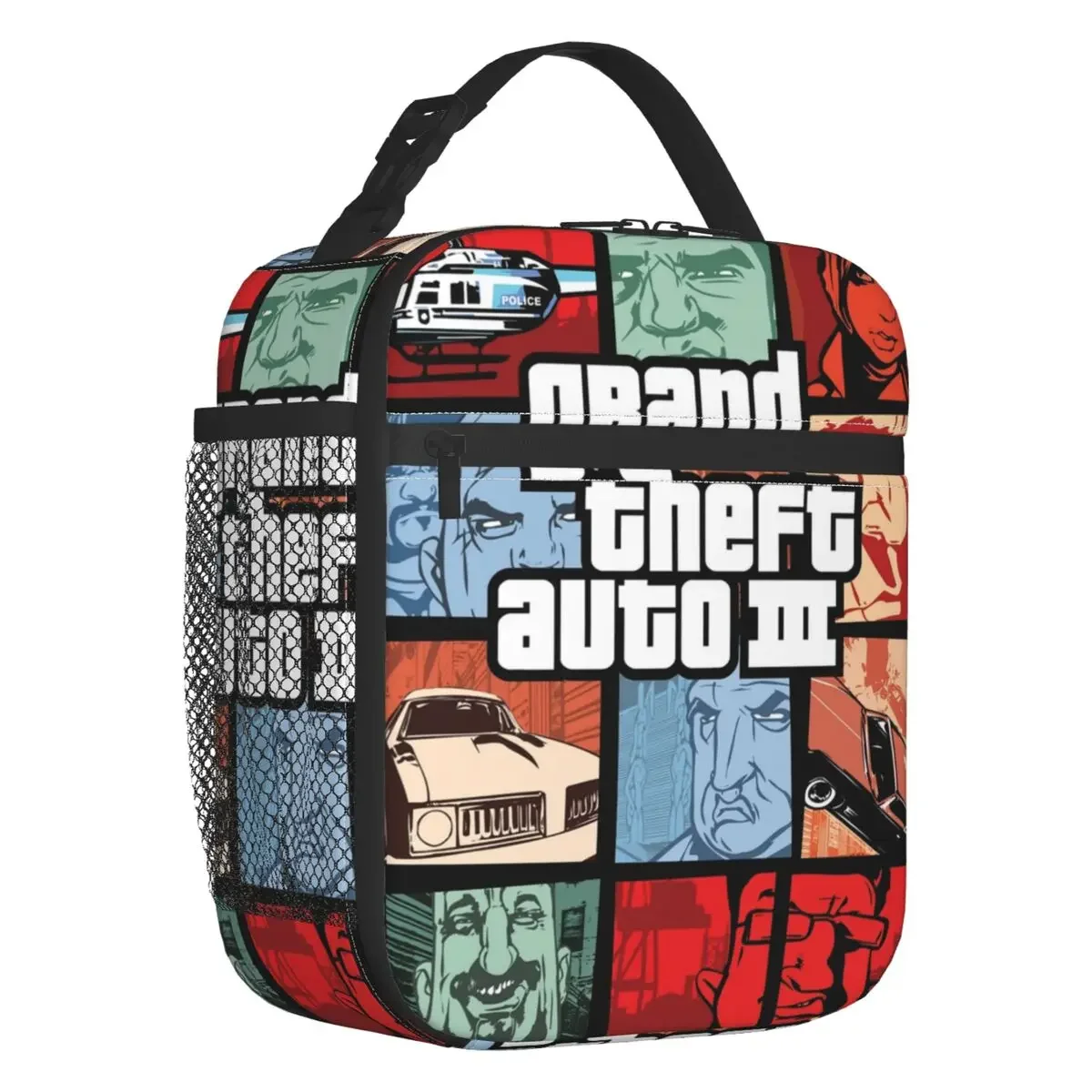 Grand Theft Auto Insulated Lunch Bag for Women Portable GTA Adventure Game Cooler Thermal Lunch Tote Kids School Children