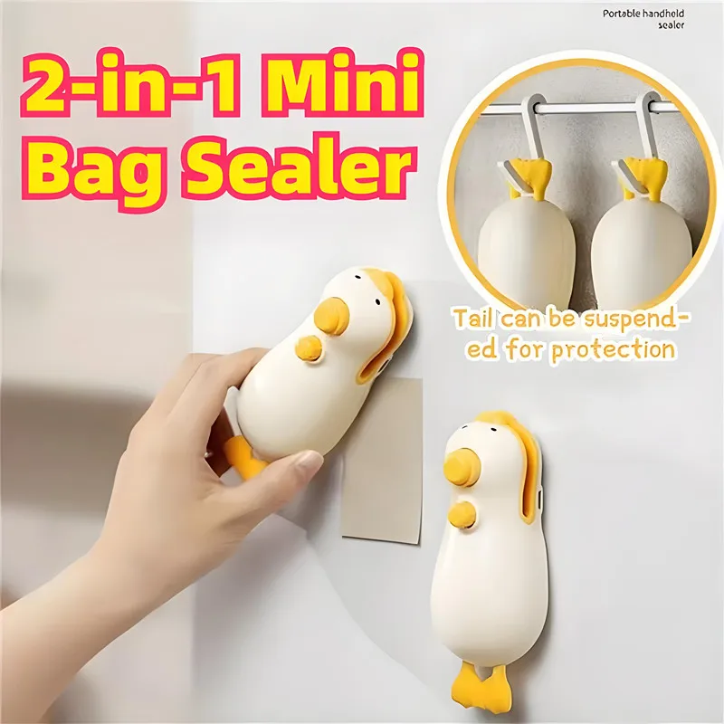 Xiaomi – Mini scelleuse sous vide portative 2 en 1, scellage et ouverture, canard mignon, chargement USB, sac de fraîcheur magnétique, Gadget de cuisine