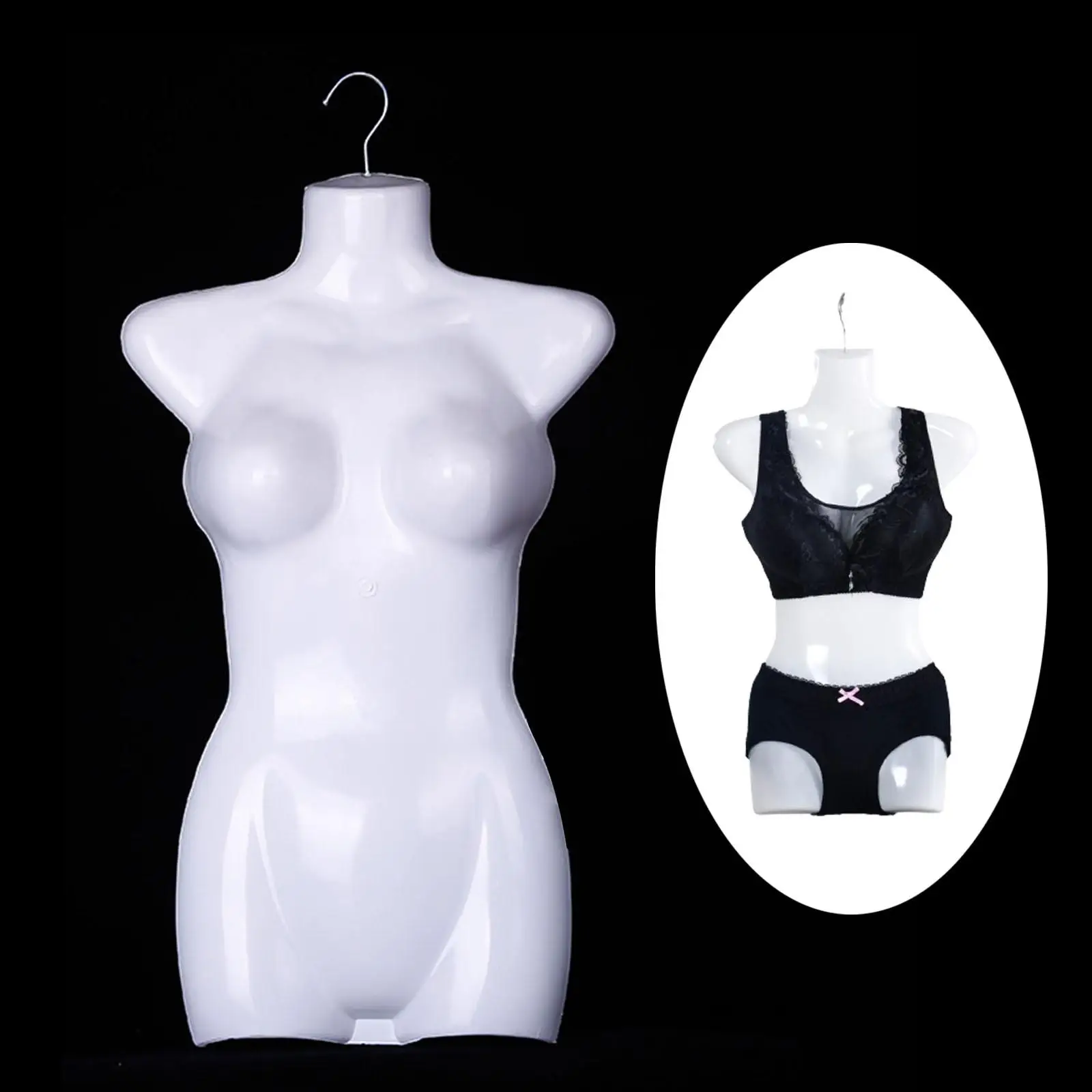 Body Torso Dress Form Clothes Holder Mannequin Hanger Hook Hanging Mannequin Female for Lingerie Shop Commercial Malls Swimwear