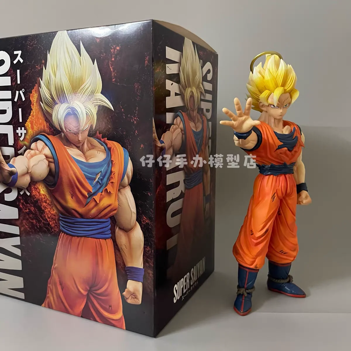 24.5cm Dragon Ball Goku Super Saiyan 2 Standing Position Anime Figure Model Gk Statue Collection  Ornament Toy Desktop Decoratio