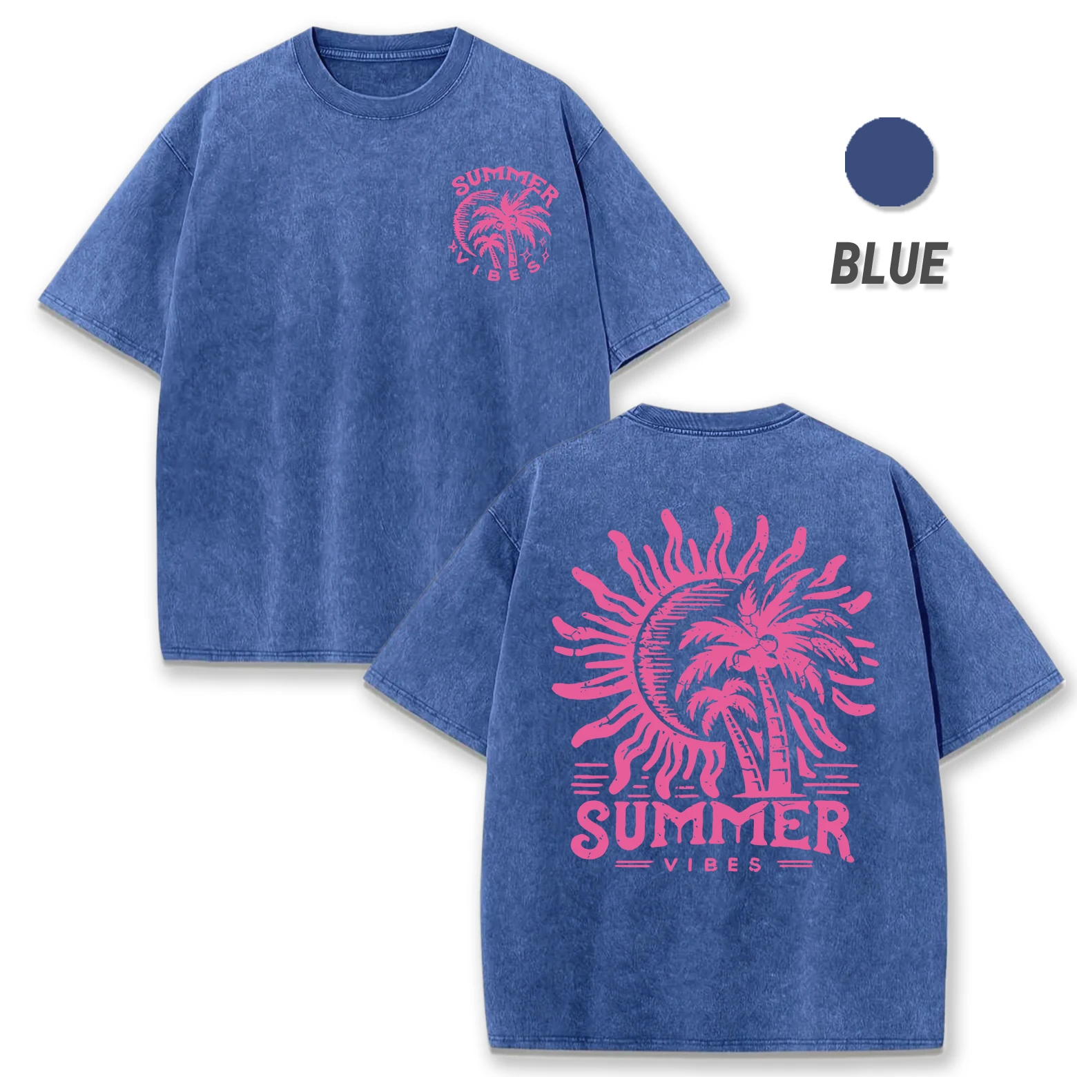 

Мужская потертая футболка с принтом кокосовой пальмы Summer Vibes, повседневные универсальные футболки большого размера, удобные хлопковые футболки с коротким рукавом