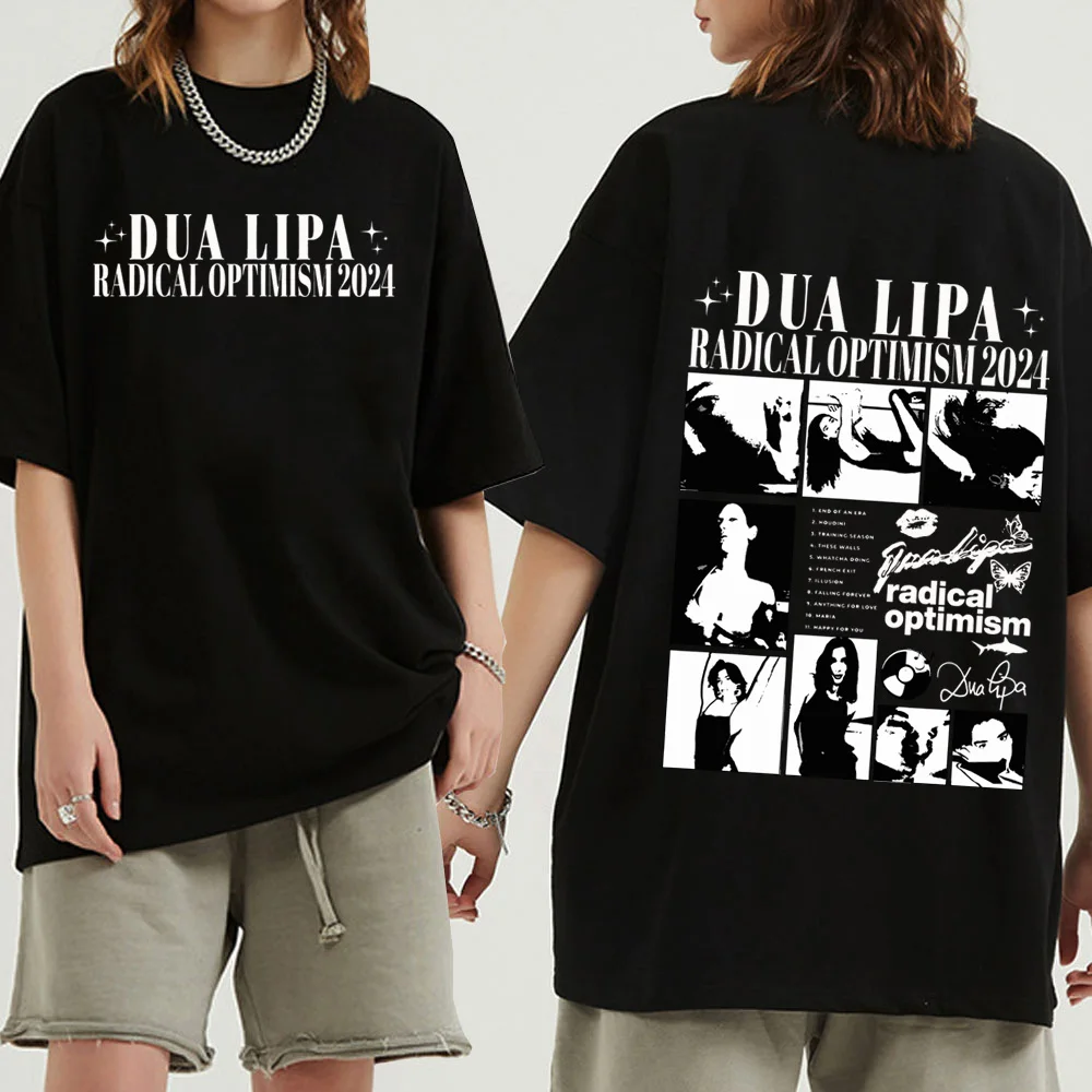 Dua Radical Optimism 2024 T-Shirts Lipa Unisex Harajuku O-Neck Short Sleeve Popular Music Shirts Fans Gift