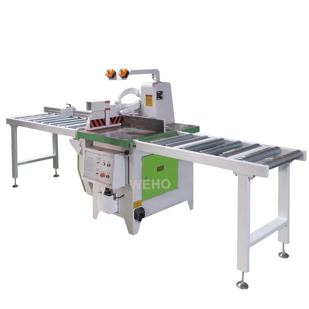 WEHO Machinery   Timber Cutting Wood Crosscut off Saw Manual Control Sawing Machinery