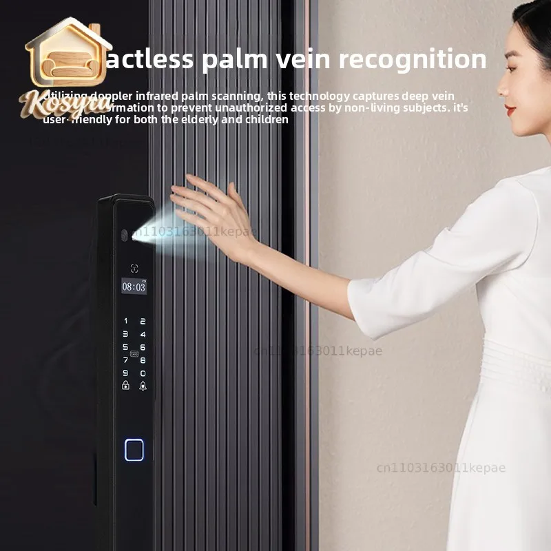 Outdoor courtyard door Waterproof smart lock Villa courtyard door Fingerprint lock Facial recognition Remote sun protection