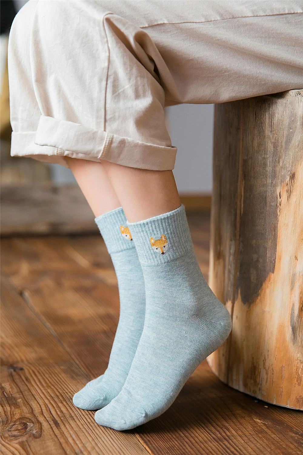 3 Paar Neue Damen-Socken im koreanischen Stil, mittellange Socken für Mädchen, Gemüse, Pilze, Tomaten, Mais, Auberginen, Kunst, lustige Socken, Dropship – Detail 26