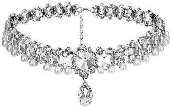 Sparkly Silver Crystal Choker Necklace for Women and Girls  Bridal Party Prom Jewelry Accessory