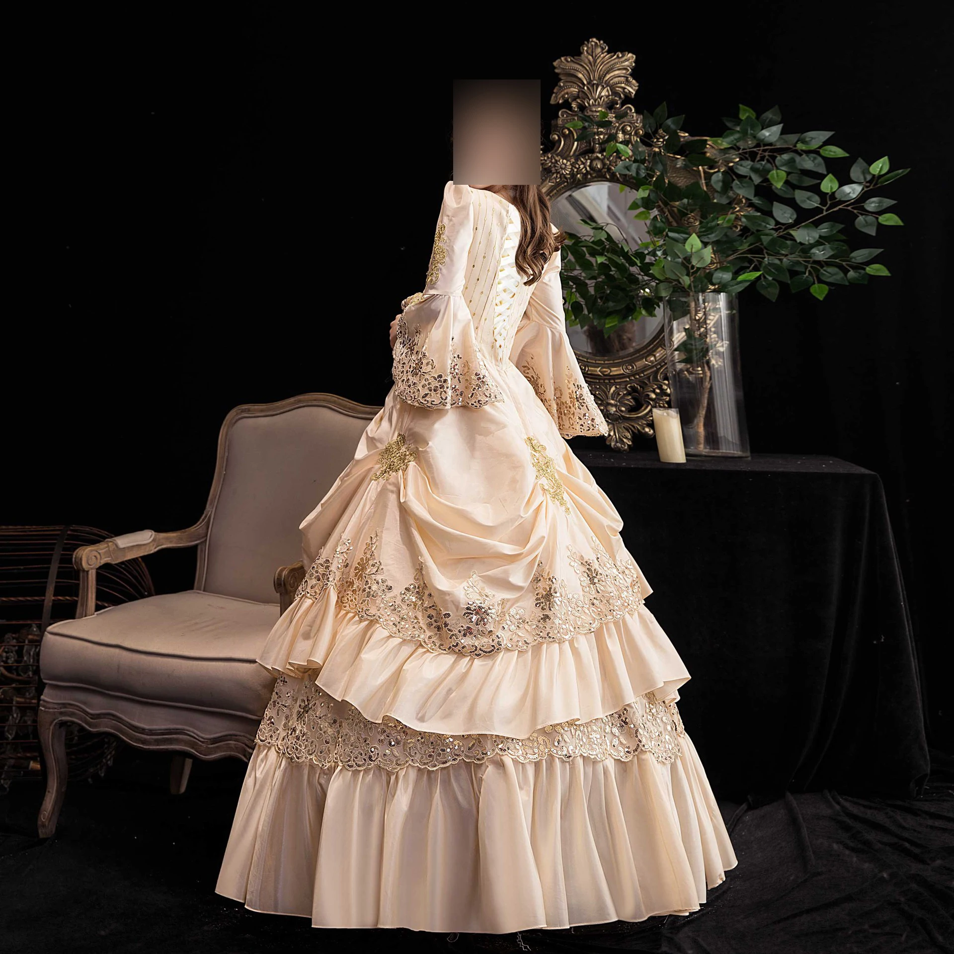 Maßgeschneiderte Rokoko-Barock-Ballkleidkleider von Marie Antoinette aus dem 18. Jahrhundert, Renaissance-viktorianische Kleider, Abschlussball, Parade, Maskerade