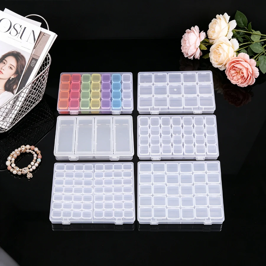 Jewelry and Accessory Packaging Plastic Boxes Anti-Oxidation Multi-Grid Jewelry Storage Box. Plastic Box for Beads and Accessories