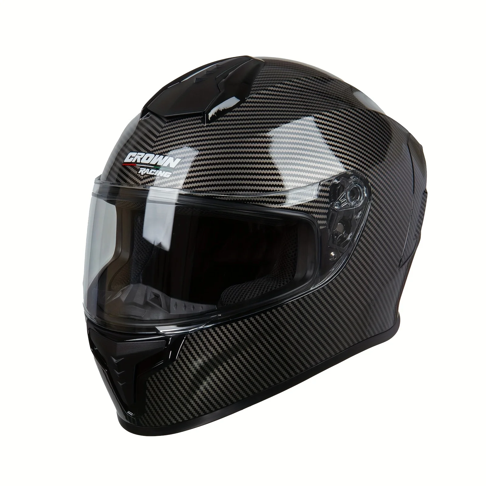 CrownRacing Motorcycle Full-Face Helmet Transparent Lenses