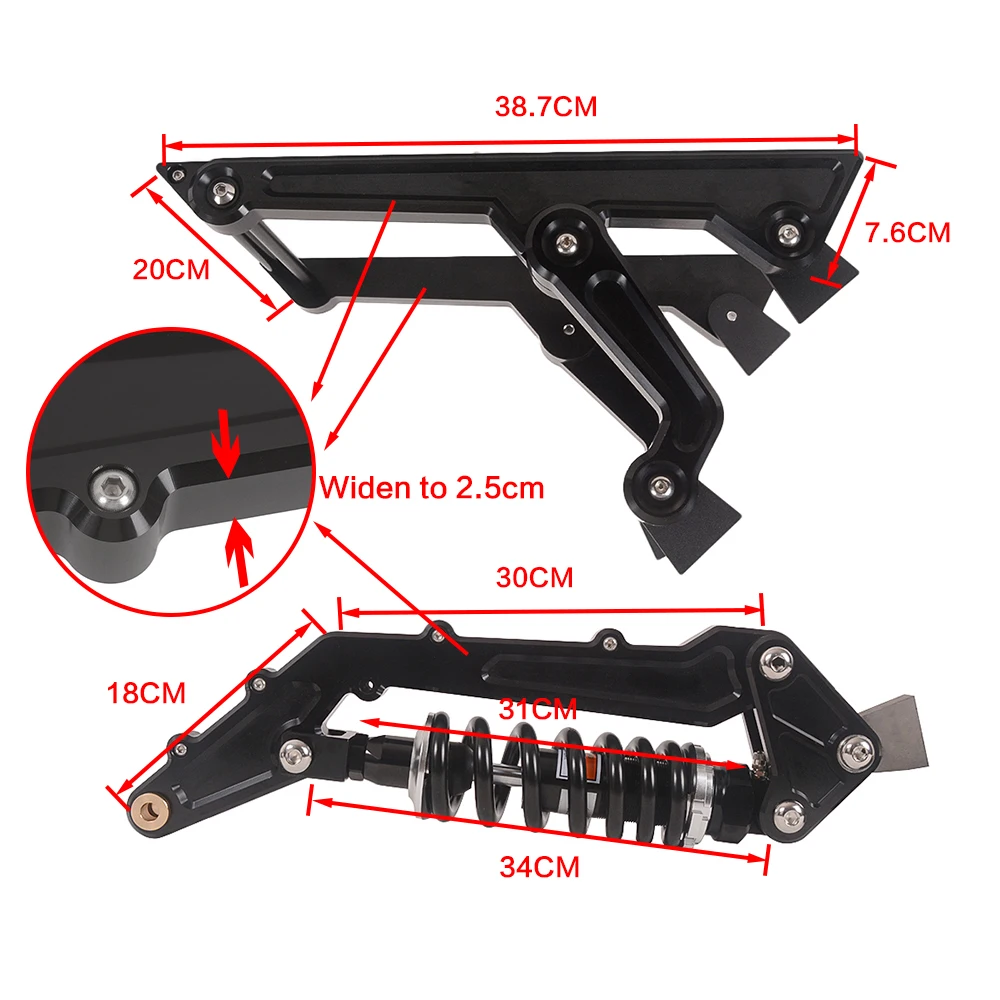 Cafe Racer For BMW K75 K100 K1100 Motorcycle Rear Shock Absorber Suspension 340mm Pro-link Seat Bracket Damping Modified Kits