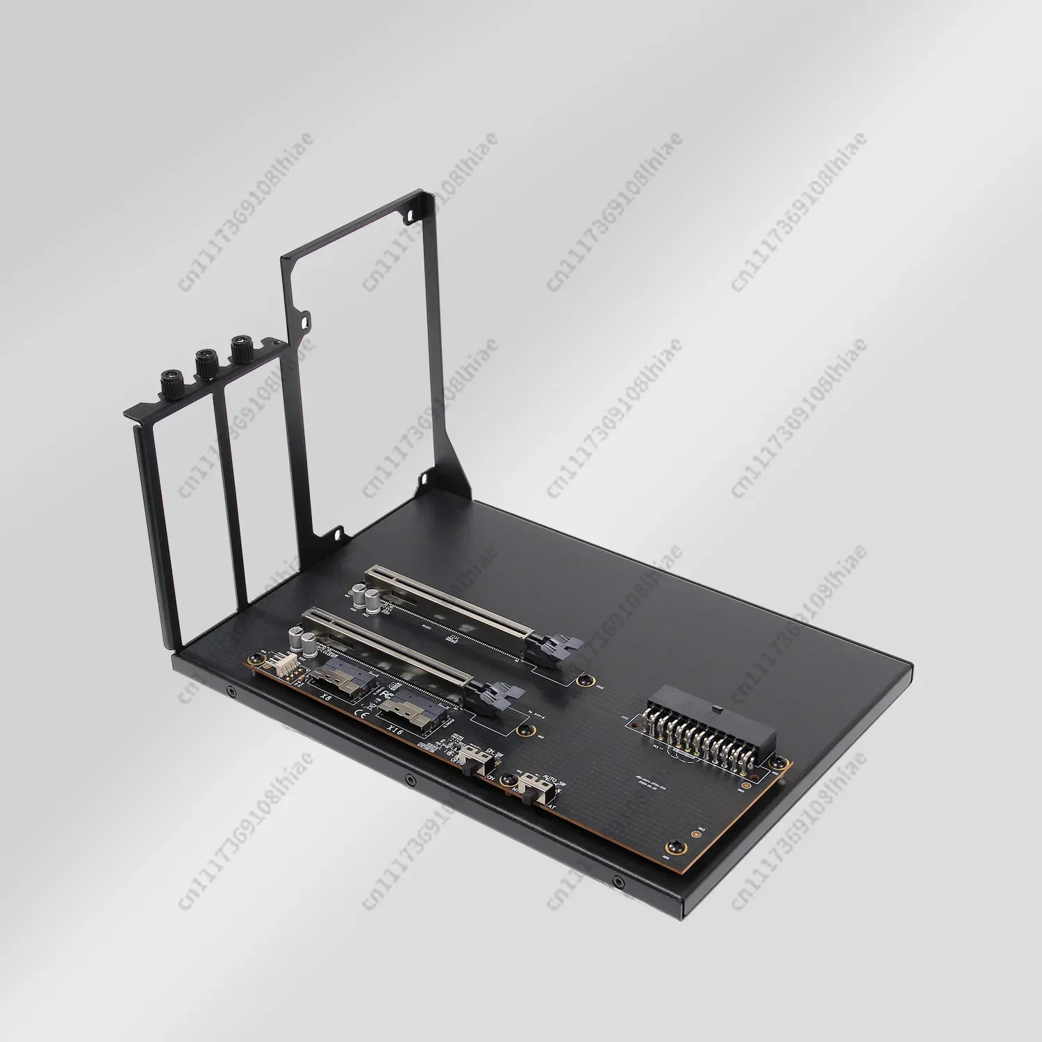 Dual Wide Dual Slot GPU Bracket PEX8749 PCIe 3.0 X16 X8 Expansion Card with ATX Power