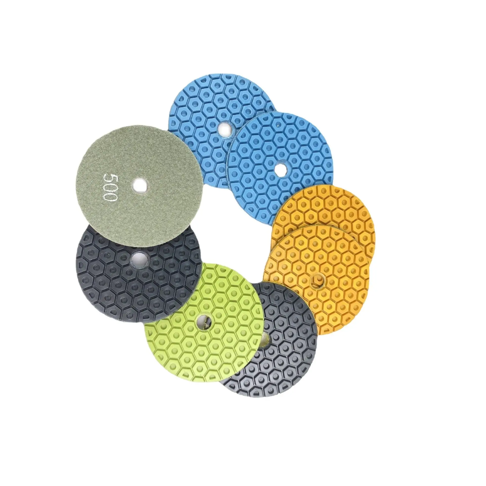 7 PCS Set 7 Inch 180mm Wet Diamond Polishing Pads For Granite Concrete Marble