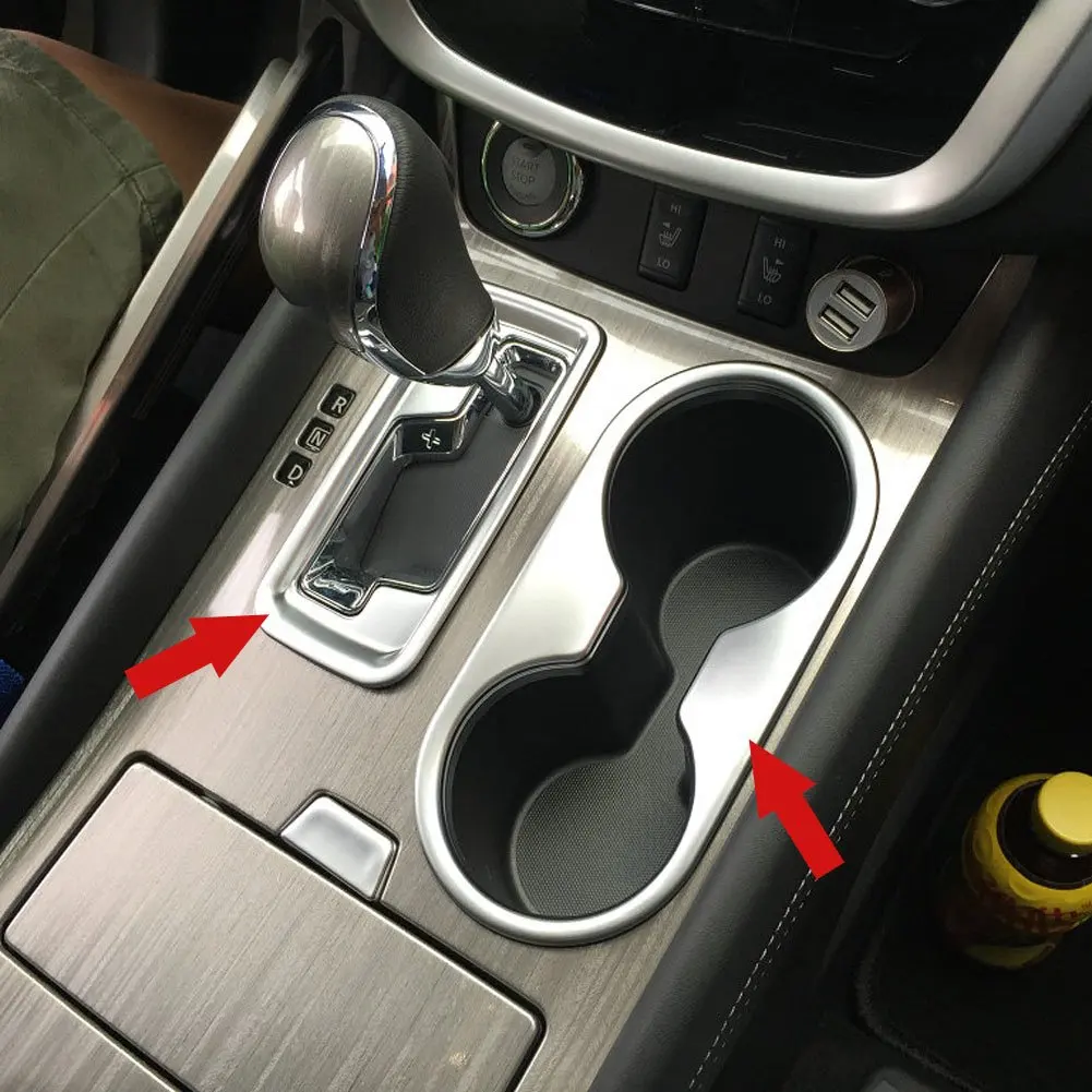 

Matte Car Cup Holder And Gear Shift Panel Cover Trim For Nissan Murano 2014-2017