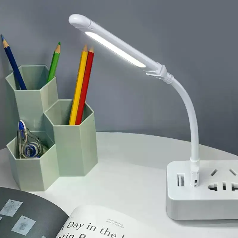 Mini USB LED Night Light 8LEDs Book Lamp Extension Pole Plug Adapter For Reading Notebook Power Bank Type-C And USB Interfaces