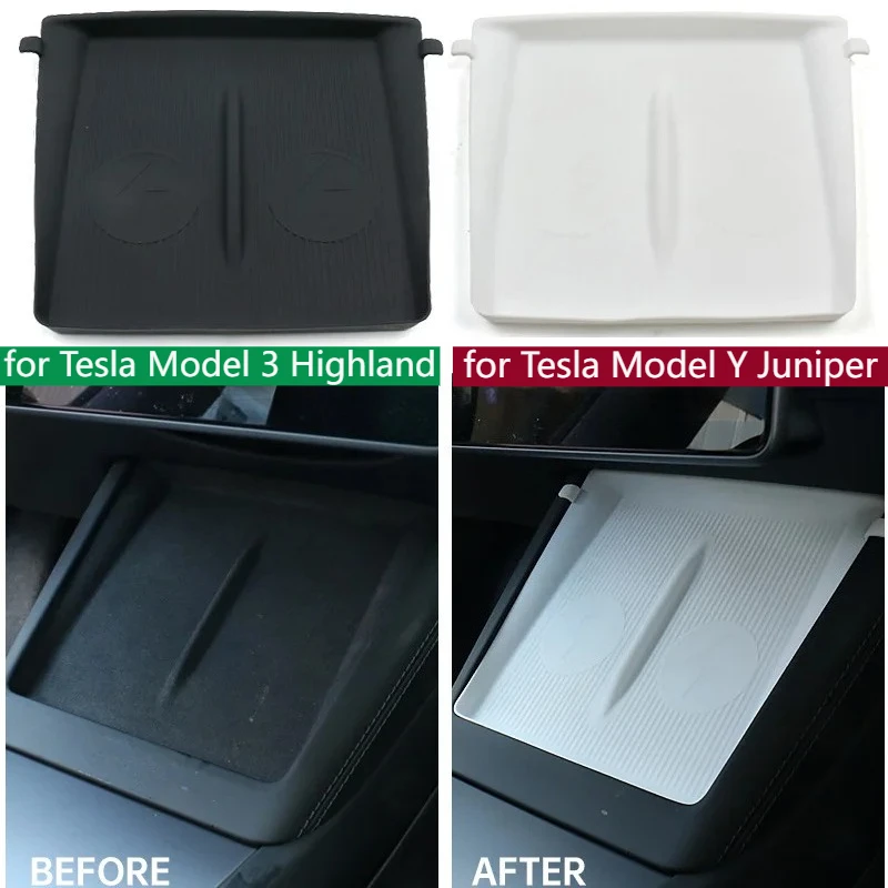 

For Tesla Model Y Juniper 2025 2026 Interior Accessories Wireless Charging Pad Model 3 2024 Anti-Slip Mobile Phone Anti-Skid Mat