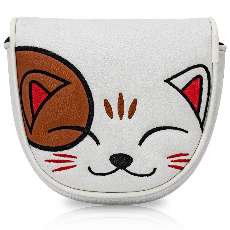 

1 шт. чехол для клюшки для гольфа — дизайн с рисунком Lucky Cat, материал PU, прочный и модный, предпочтительный для подарков
