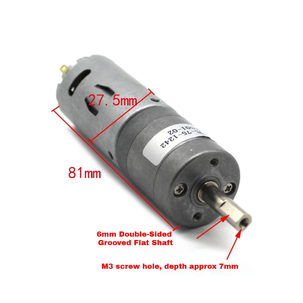 1PCS 8A395-75-12-42 Gear Motor High-Torque 12V Robot Car Model Gear Reduction DC Motor 43RPM DC Gear Motor