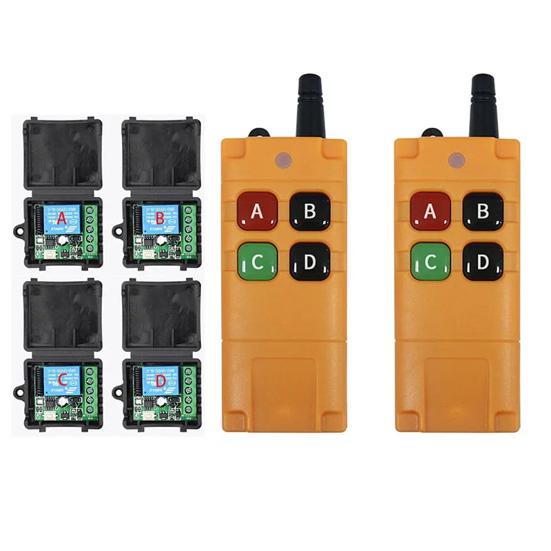 

2000 м, 433 МГц, 12 В постоянного тока, 1 канал, 10 А, беспроводной пульт дистанционного управления, светодиодный выключатель света, релейный выход, радиочастотный передатчик и приемник 433 МГц