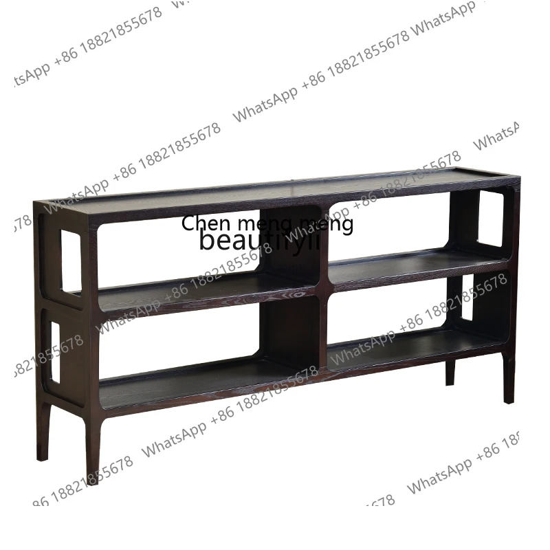 X  Chinese solid wood shelf floor-to-ceiling living room simple Bogu shelf Zen storage bookshelf