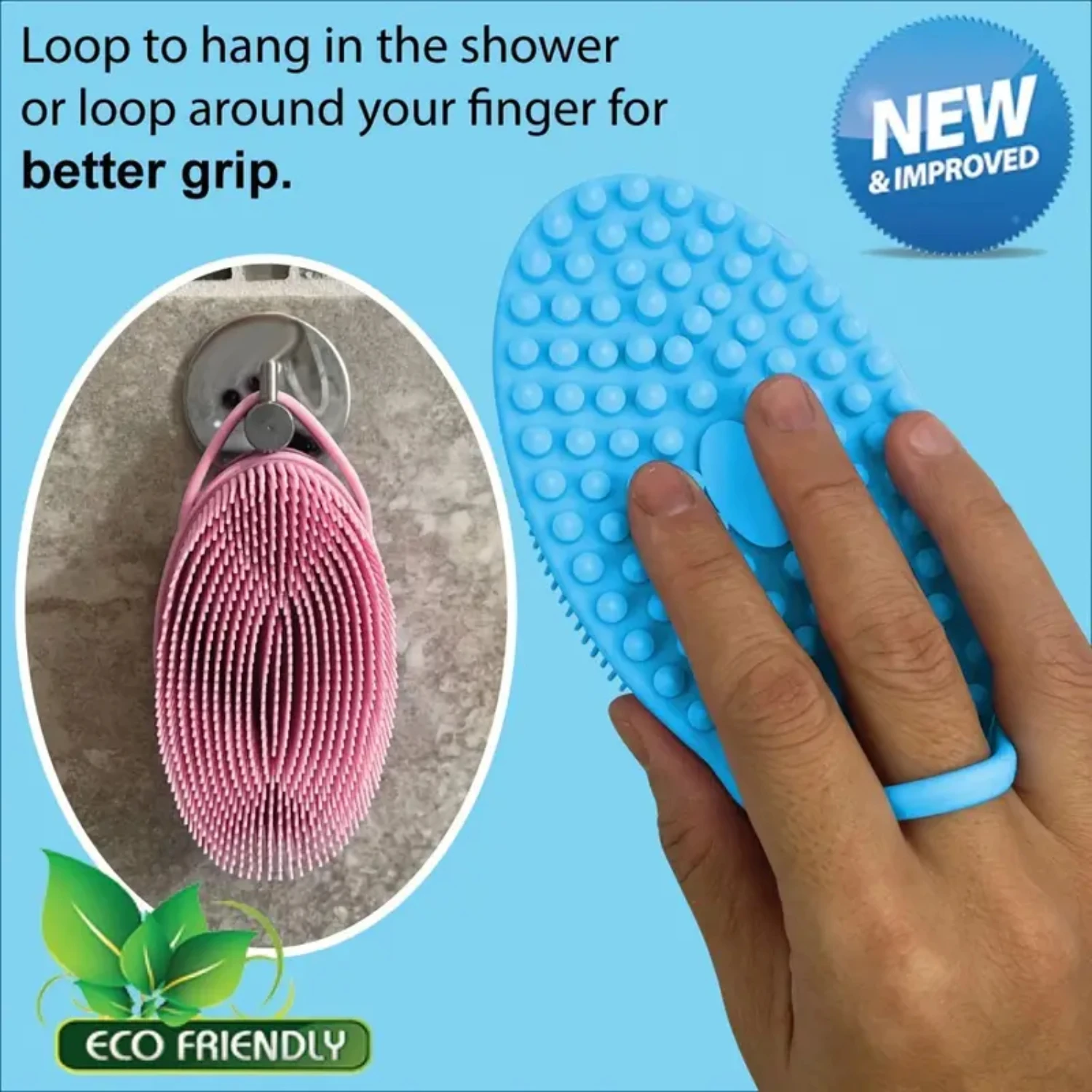 Silicone Exfoliating Bath Brush - Gentle Silicone Body Scrubber for Soft and Smooth Skin - Durable 1pc Design Body scrubber