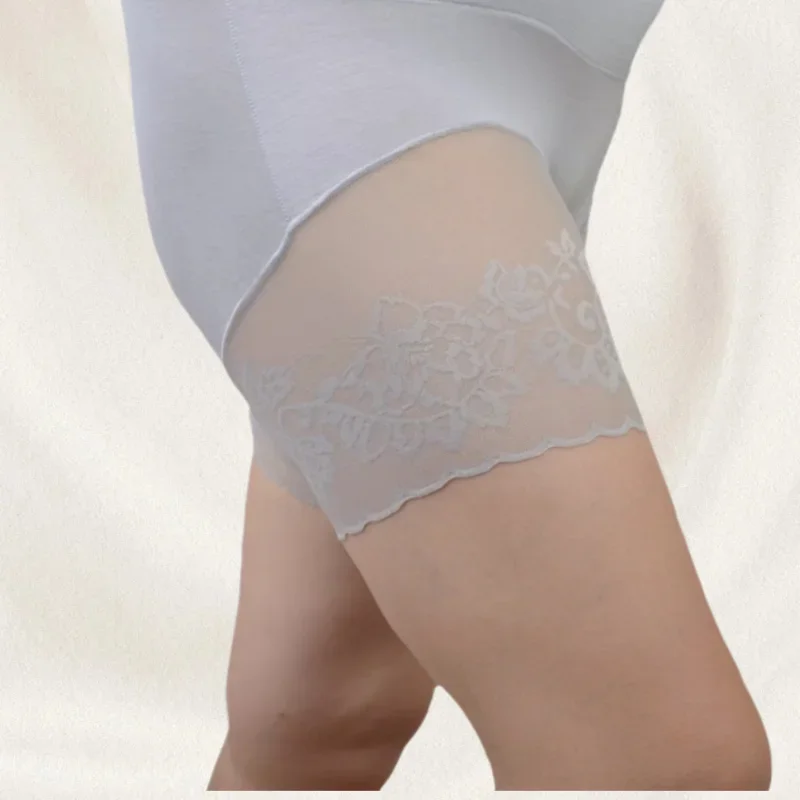 Bragas de Material Modal para mujer, pantalón de protección de 50-115Kg, cintura alta, deporte, vientre ajustado, bragas sin costuras, frotar el muslo, encaje Sexy