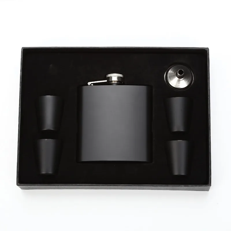 210ml Portable Flagon Hip Flask set with cups for Whiskey Vodka Wine Pot Alcohol wood package Drinking Bottle