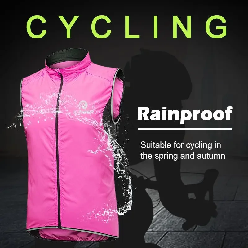 X-TIGER Reflective Safety Cycling Vest Jacket Windproof Bike Clothing Bicycle Jersey Coat Woman Outdoor Sport Sleeveless Jacket