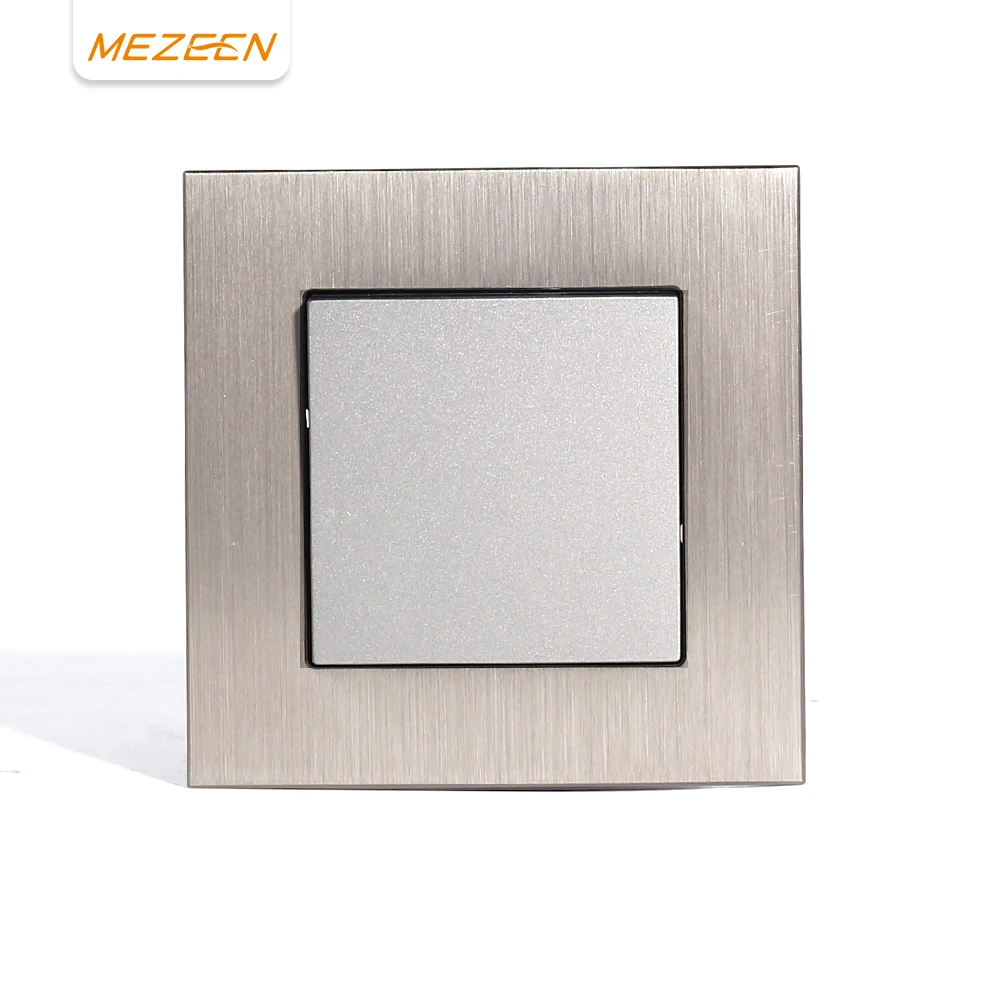 New Mold 250V 10A High-end Brushed Aluminum Panel Electrical Power 1 2 3 Gang 1 2 3 Way Light Switch For European Market