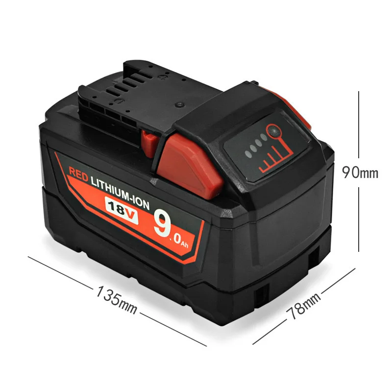 18V Lithium Battera 7500mAh/9000mAh/12000mAh For Milwaukee M18 18V Replacement For Milwaukee M18B5 Li-ion Battery