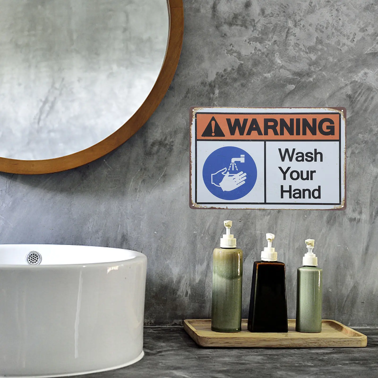 

Wash Your Hands Sign Safety Warning Sign Clear Handwashing Reminder Sticker for Bathroom Lab Workplace Hygiene Promotion