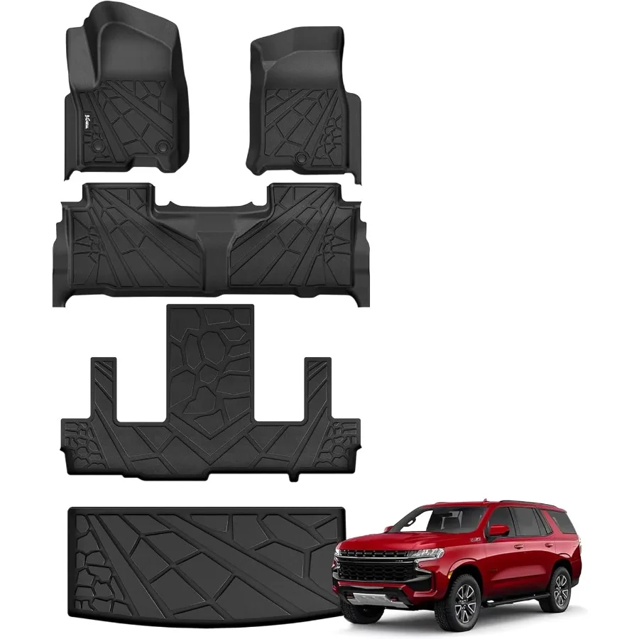 

AllWeather TPE Custom Fit Floor Liners for 20212025 Chevy Tahoe GMC Yukon Not for XL with 2nd Row Bucket Seats (Only 7 Seats) D