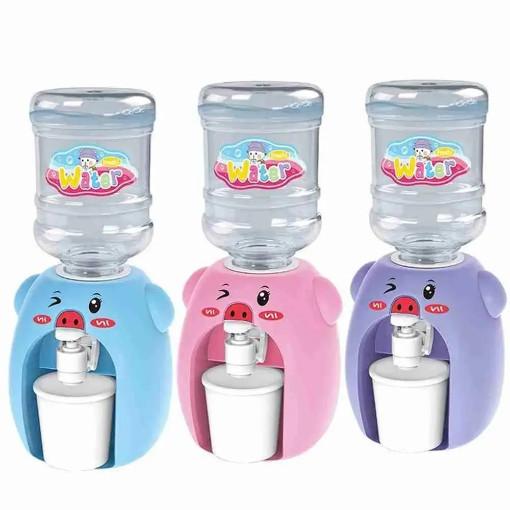 Pretend Play Toy Cartoon Pig Drinking Fountain Machine Drinking Fountain Toy Mini Water Dispenser Simulation Water Dispenser