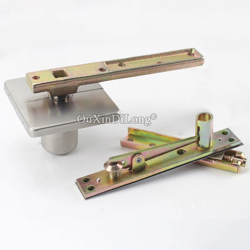 2Sets Heavy Door Pivot Hinges 360° Rotary+Positioning Hidden Door Hinges Buffer Damping Soft Close Door Hinges Loading 150KG/Set