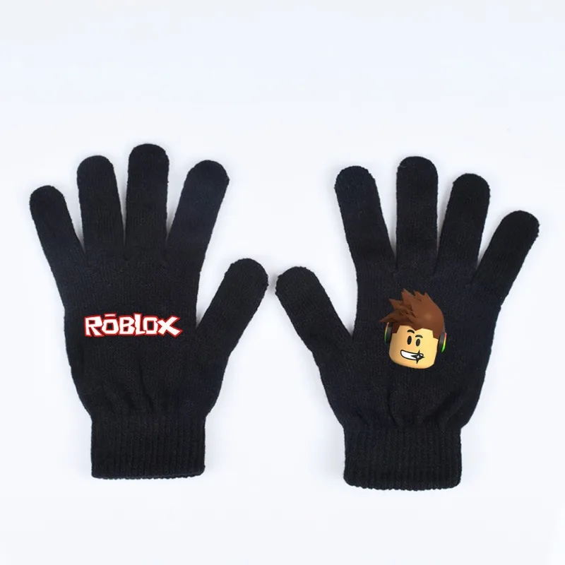 Caliente ROBLOX Anime juego cálido moda impreso guantes de punto tema Unisex invierno mantener caliente guantes dibujos animados regalo de cumpleaños
