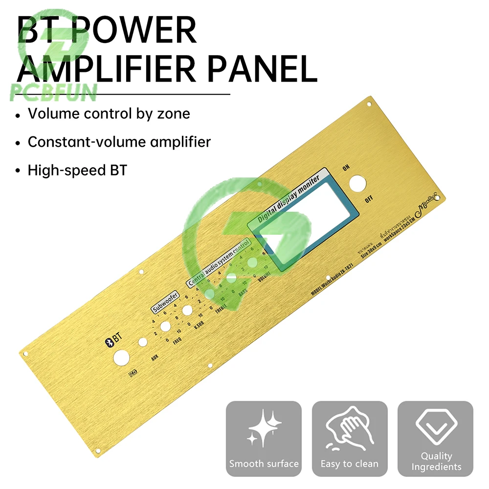

TB21 Bluetooth Amplifier Panel Kit with Digital Display and Volume Control Aluminum Alloy DIY Electronic Amplifier Front Panel