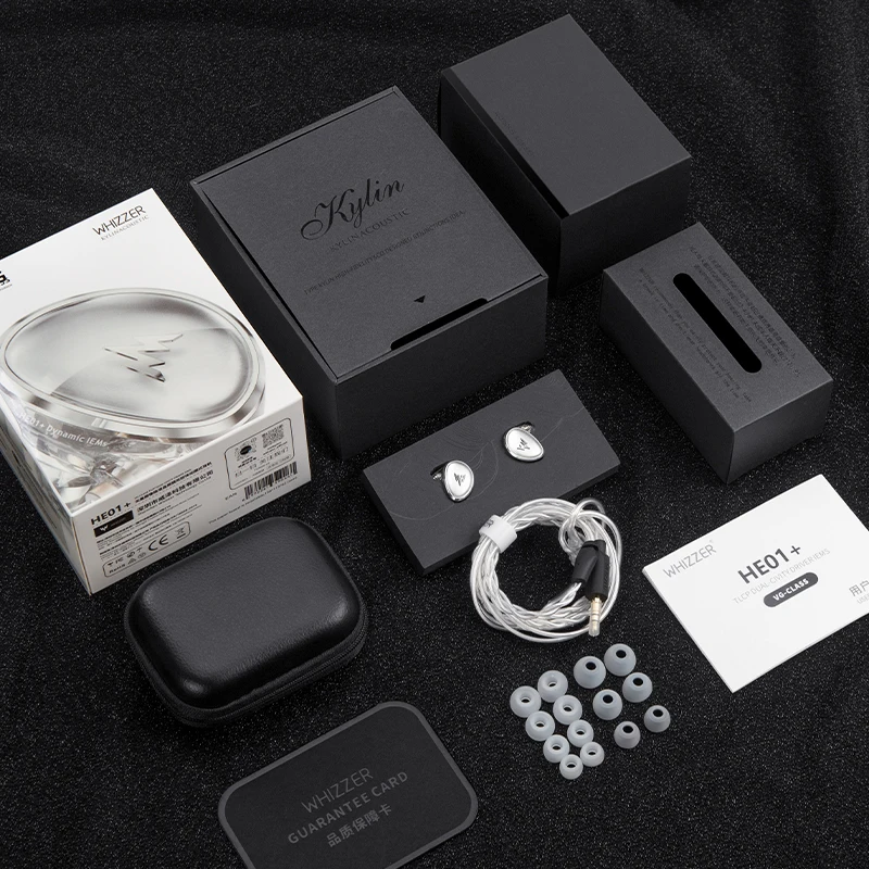 Whizzer HE01 + Hi-Res Audio Kylin IEM 10.2mm DLC محرك الحجاب الحاجز الديناميكي سماعات أذن سلكية HDSS تكنولوجيا HiFi داخل الأذن سماعة