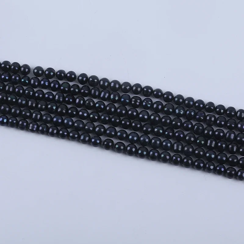 9-10mm Black Color  Potato Shaped Pearl Strands Zhuji Pearl For Jewelry