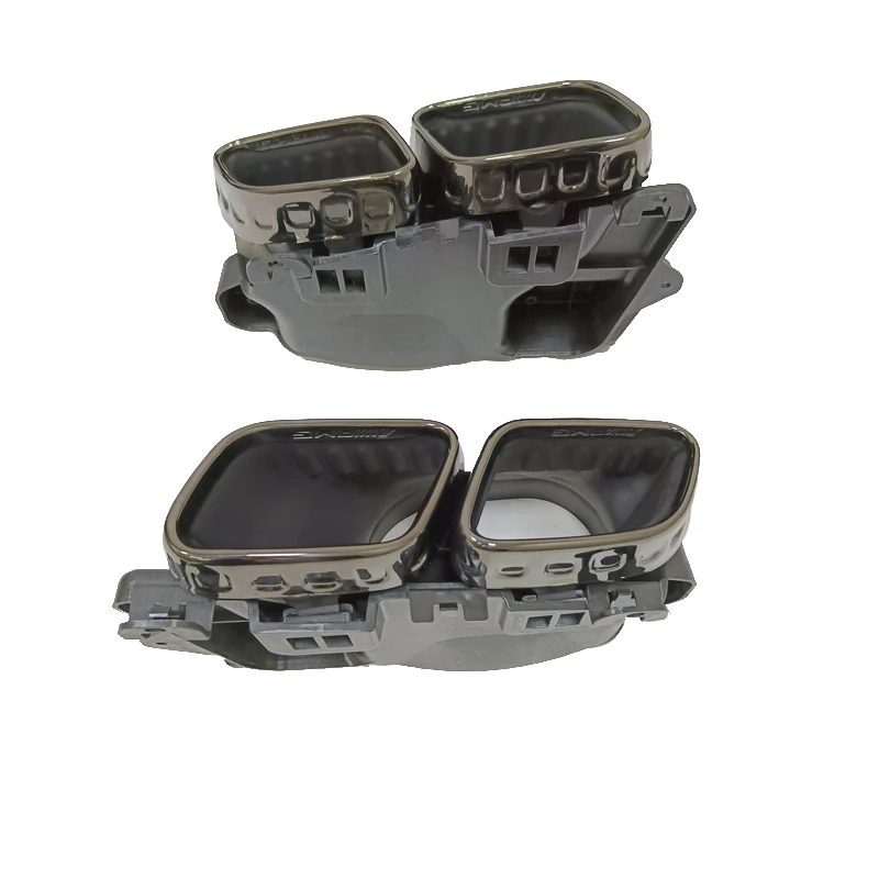 W206 C200 C260 C43 Piano Black ABS Carbon Fiber Rear Diffuser Exhaust Tip for - C-Class W206 2022-2023