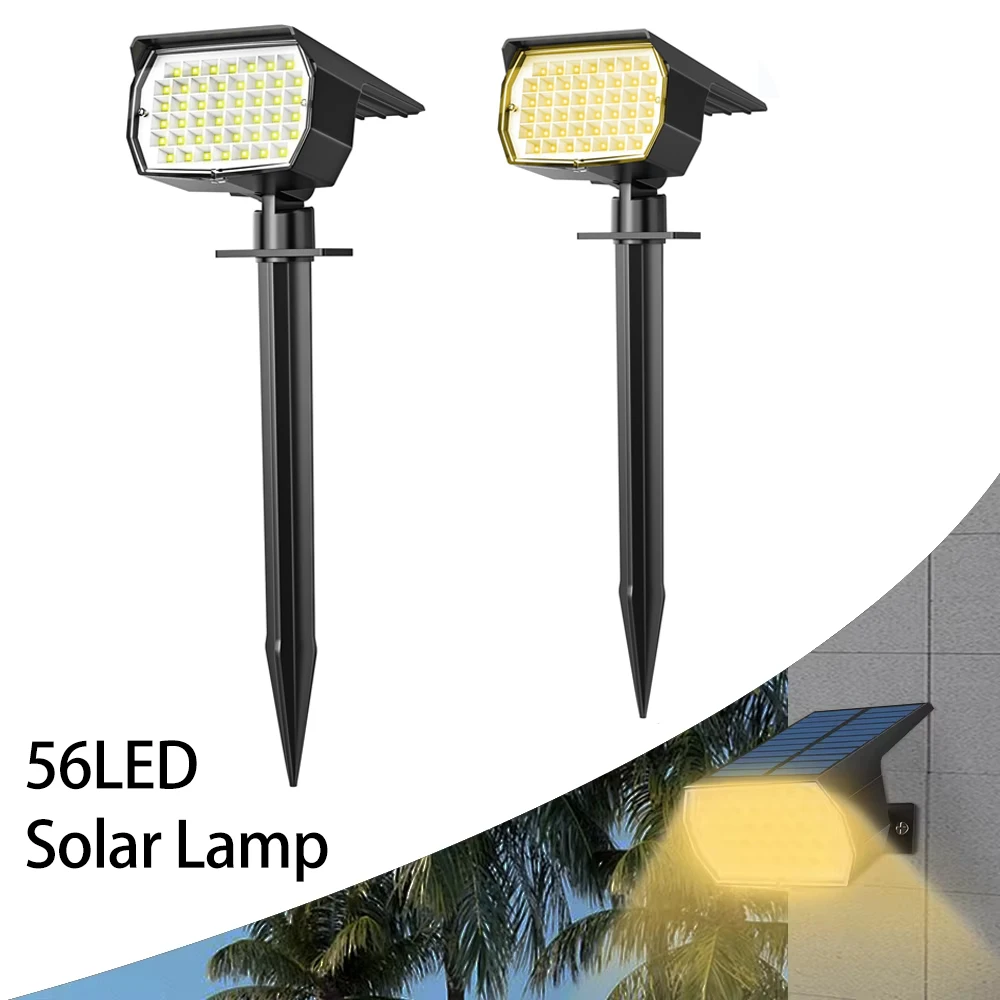 1Pc Solar Spot Lights Outdoor Garden 46LED Solar Landscape Spotlights 3 Colors Waterproof Solar Wall Light Pathway Driveway