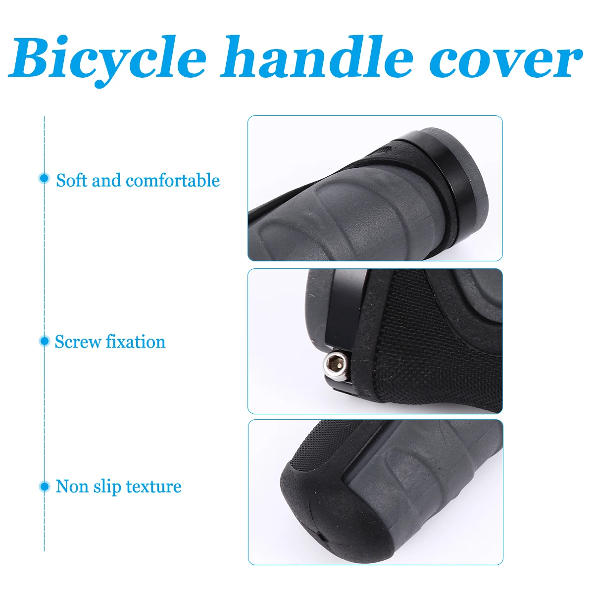 

2pcs Bicycle Grips Handlebar Covers Mountain Folding Shockproof Rubber Comfortable Non-Slip Ergonomic Bike Accessories For Road