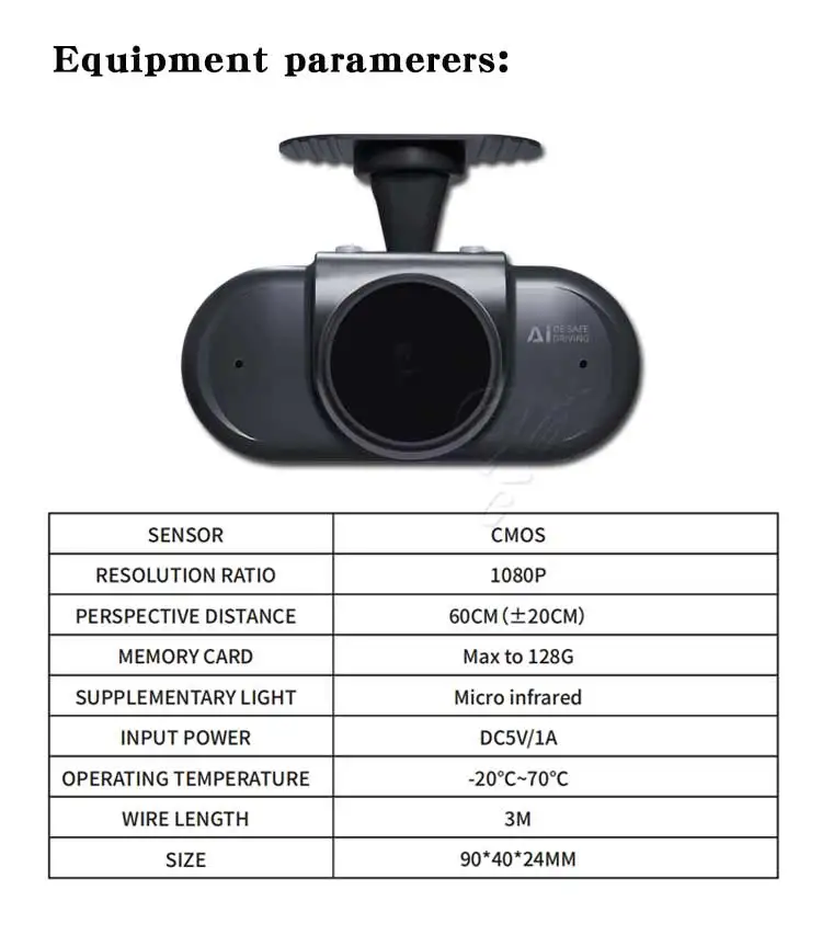 1080p Night Vision Car Camera System Driver Fatigue Sensor Monitor Alarm Alert DSM DMS Driver Status State Monitoring Black Box