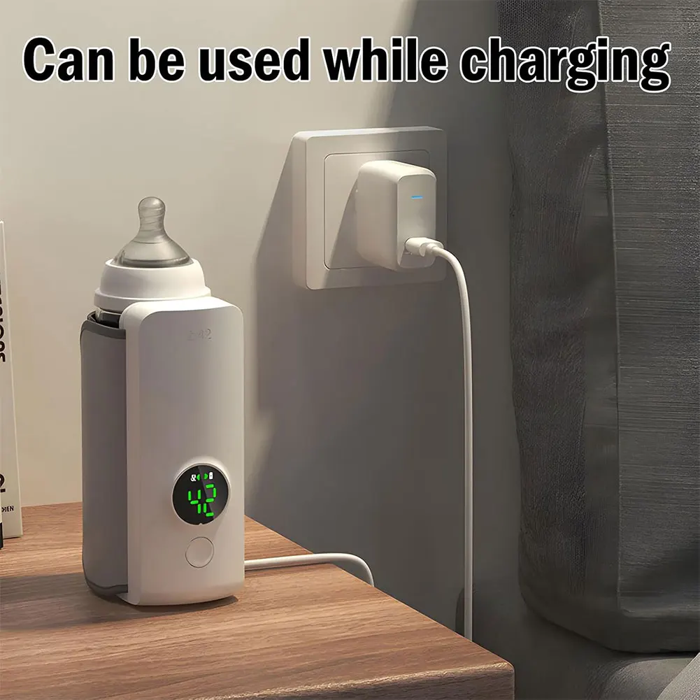 

Portable Bottle Warmer Rechargeable Cordless Milk Warmer with Temperature Control Baby Bottle Warmer for Travel