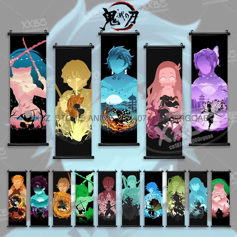 

Demon Slayer Scroll Picture Anime Posters Kamado Tanjirou Home Decor Agatsuma Zenitsu Hanging Painting Wall Art Canvas Wallpaper