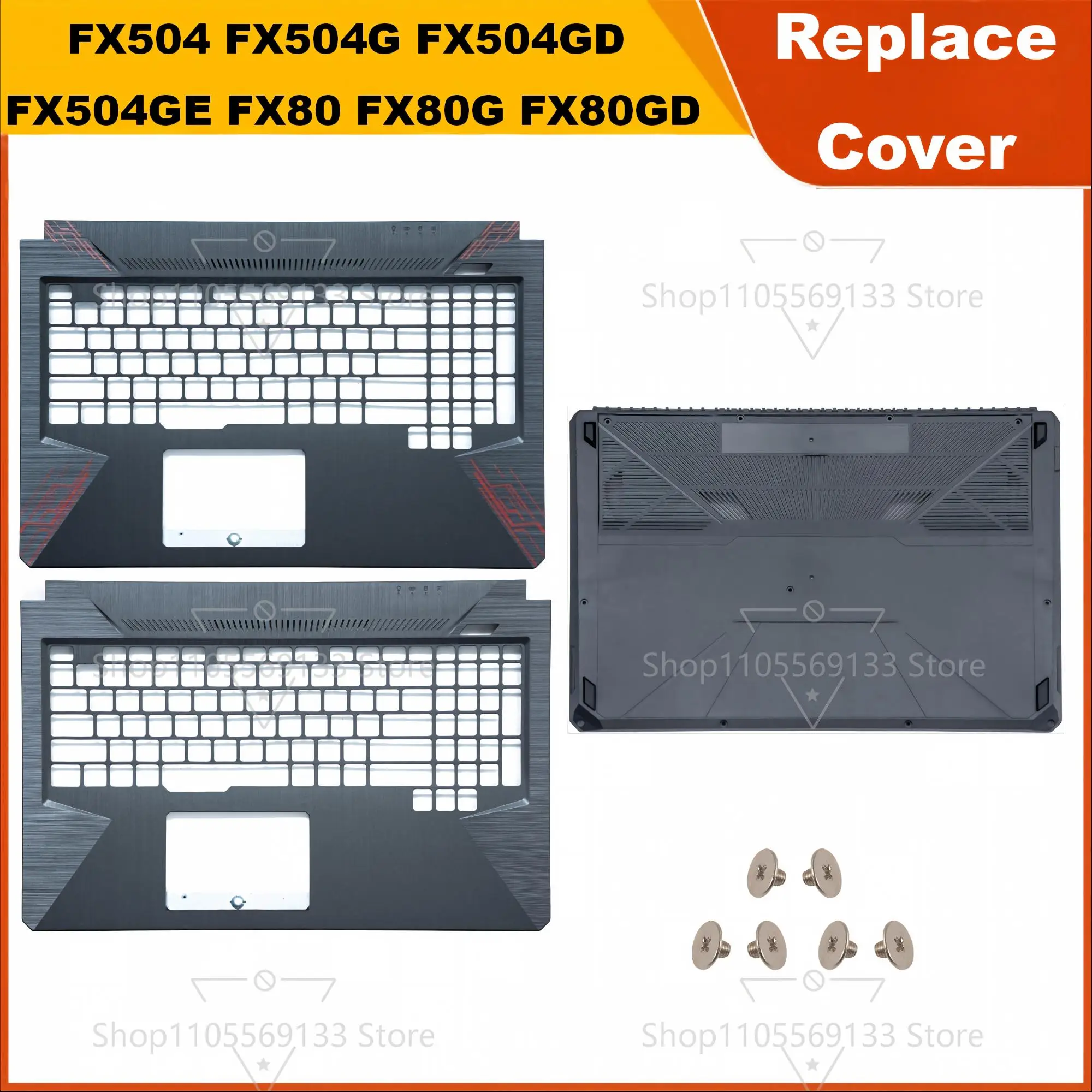 Чехол-клавиатура для FX80 FX80G FX80GD FX504 FX504G FX504GD FX504GE, верхняя крышка, нижний корпус, замена, пластик.