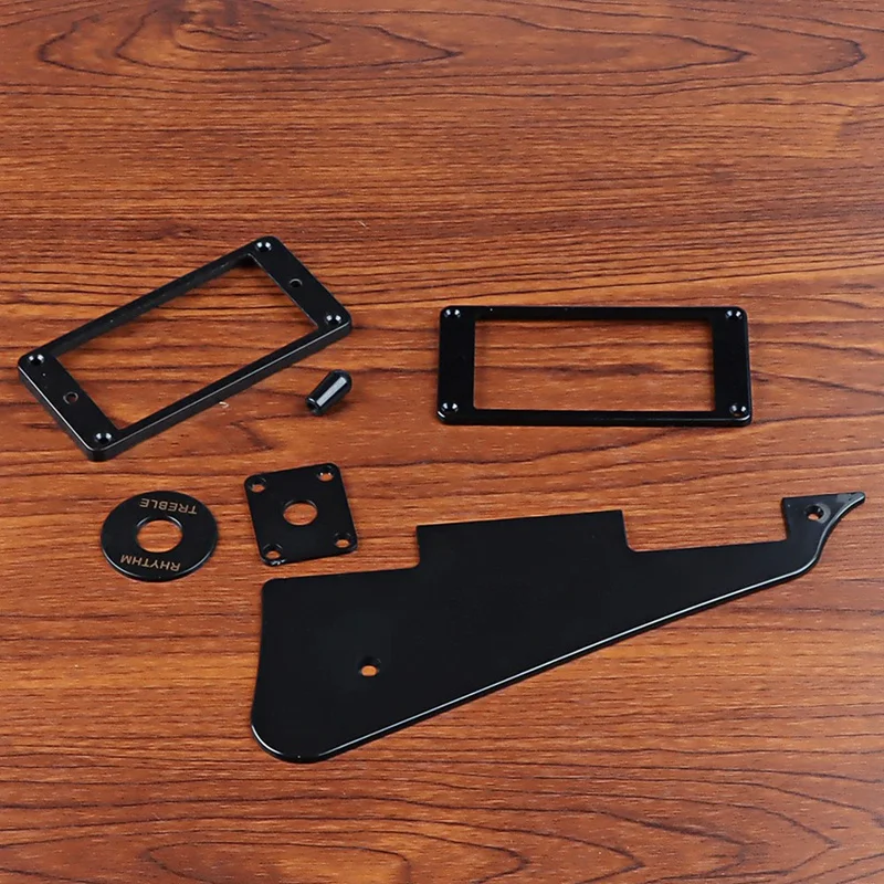 1Ply Black Pickguard Back Plate Screws Set & Humbucker Pickup Ring & Switch Ring Fit Les Paul Pickguard Replacement