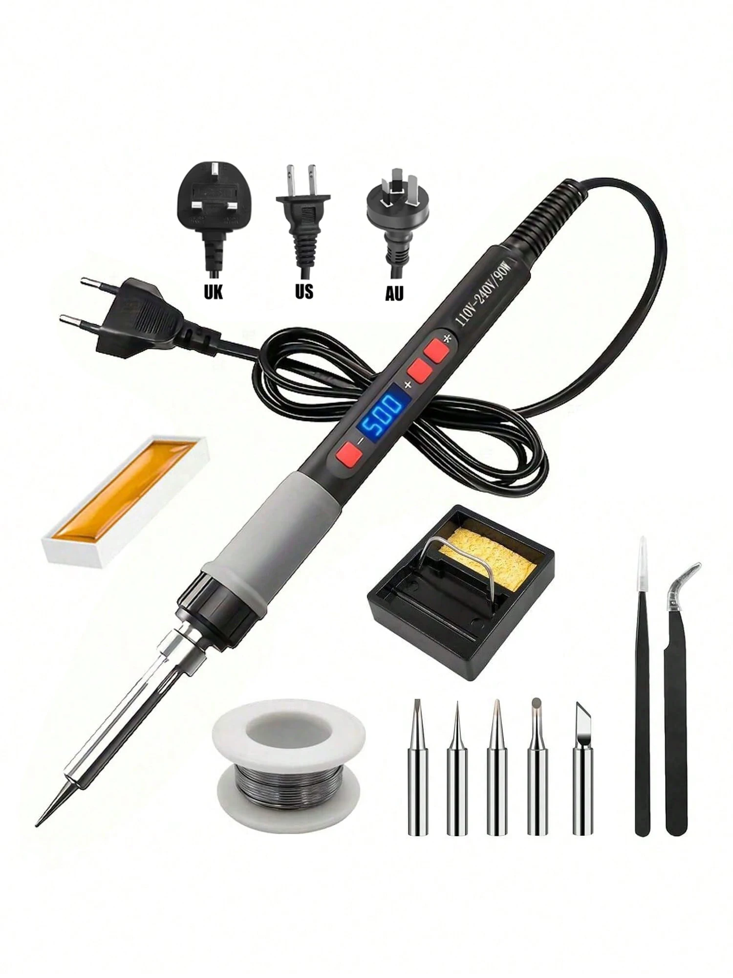 ILIBILIB HX5 90W Adjustable Temperature Soldering Iron 110V-240V with LCD Display, 180-500°C Precision (±1°C), Sleep Mode