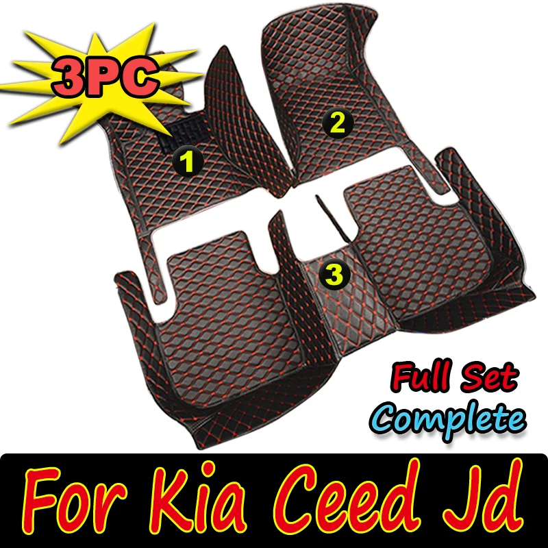 Car Floor Mat For Kia Ceed Jd 2014 2015 2016 2017 2018 2019 2020 Man Non-Slip Luxury Woman Foot Pad Auto Interior Rugs Accessory