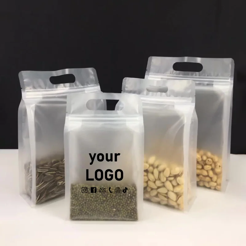 

50, портативные матовые прозрачные герметичные пакеты для еды, коммерческие пакеты с застежкой-молнией для корма для собак, можно напечатать с логотипом компании