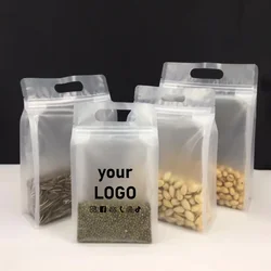 50 portable frosted transparent food sealing bags dog food commercial ziplock bags can be printed with company logo