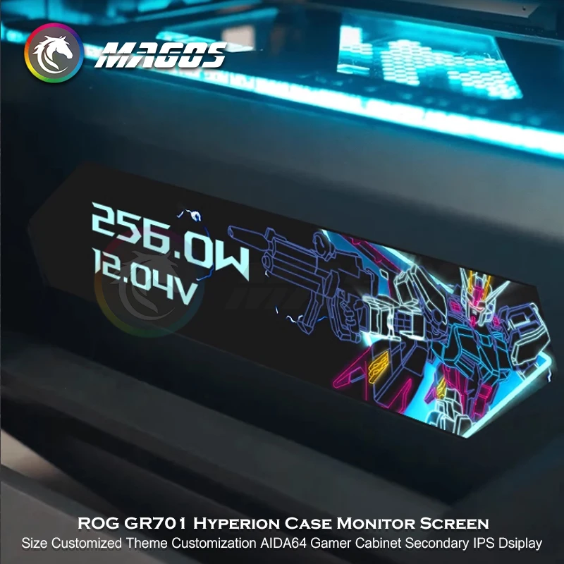 ROG GR701 Hyperion Case Monitor Screen Size Customized Theme Customization AIDA64 Gamer Cabinet Secondary IPS Dsiplay - Image 4